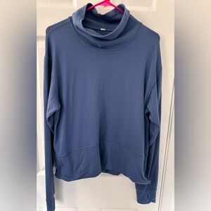 Lululemon Ready To Rulu Pullover- Pitch Blue- Size 10- EUC- Funnel Neck